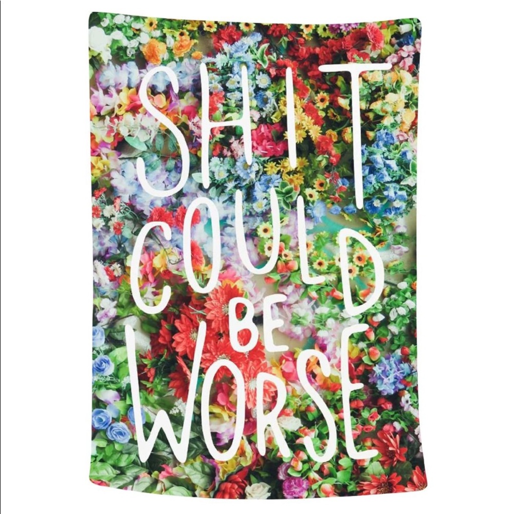 Wall Tapestry, Flower, Floral Words, Wall Hanging Tapestry, Decor Quote